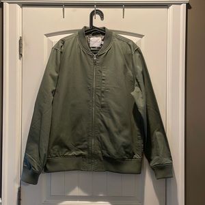 Topman “Olive Green” Men’s Full-Zip Bomber Jacket